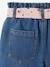 Denim Paperbag Bermuda Shorts for Girls stone 