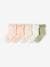 Pack of 5 Pairs of Socks for Baby Girls clay beige+peach 