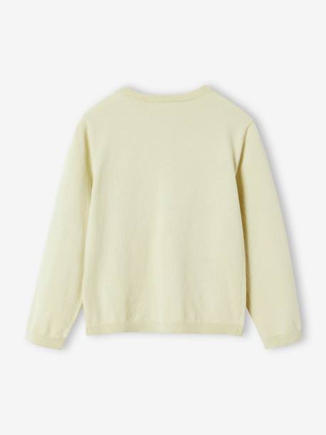 Fine Knit Basics Cardigan for Girls almond green+marl grey+navy blue+rosy+vanilla 