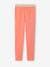 Elasticated Iridescent Plain Leggings for Girls coral+peach 