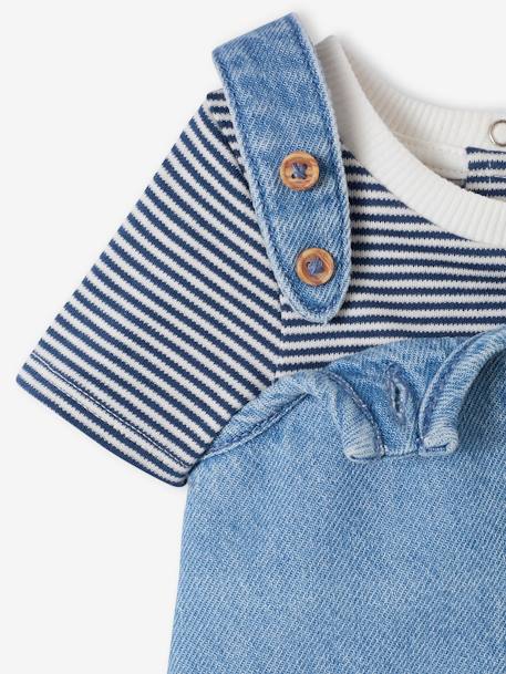 Dungarees, Bodysuit and Bucket Hat Combo for Newborns bleached denim 