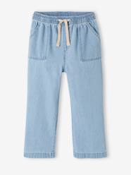 Girls-Jeans-Loose-Fitting Straight Leg Jeans for Girls, Easy to Put On