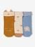 Pack of 3 Pairs of 'Animals' Socks for Babies grey blue 