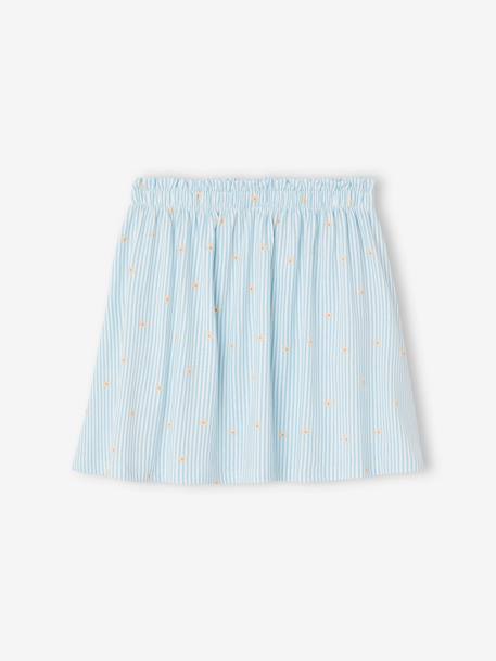 Printed Skirt for Girls ecru+green+rose+striped blue 