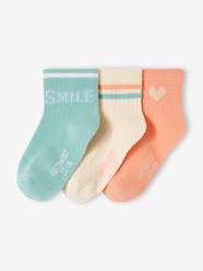 -Pack of 3 Pairs of Sports Socks for Girls