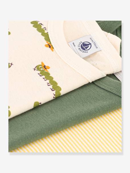 Pack of 3 Short Sleeve T-Shirts by PETIT BATEAU green 