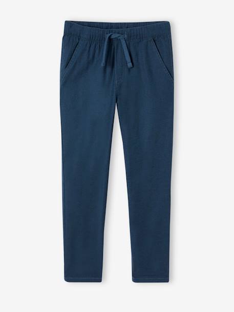 Lightweight Trousers in Cotton/Linen, for Boys hazel+night blue+sage green 