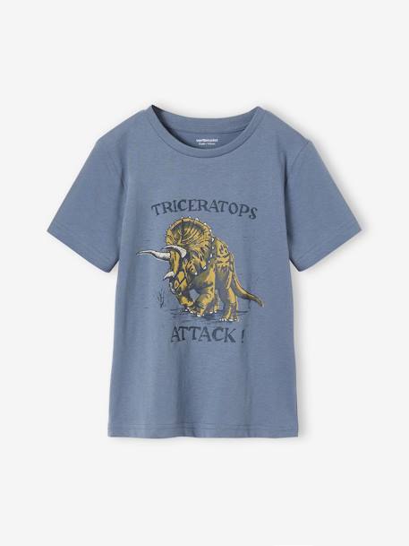 Dinosaur T-Shirt for Boys cappuccino+grey blue 