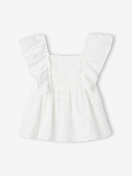 Occasion Wear Ruffled Blouse for Girls ecru 