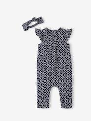 Baby-Jumpsuit + Headband Set, for Baby Girls