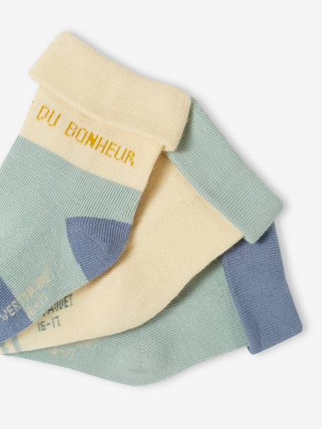 Pack of 3 Pairs of 'Cars' Socks for Baby Boys sage green 