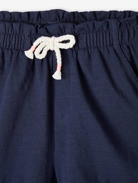 Shorts with Ruffles for Girls blue+ecru+navy blue 