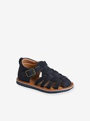 Shoes-Boys Footwear-Closed Leather Sandals with Buckle for Babies