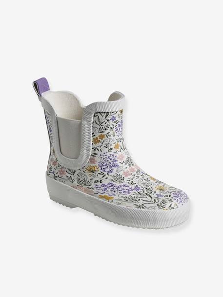 Wellies with Elastic for Children, Designed for Autonomy printed white 