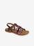 Leather Sandals with Straps, for Girls Bright Yellow+set brown 