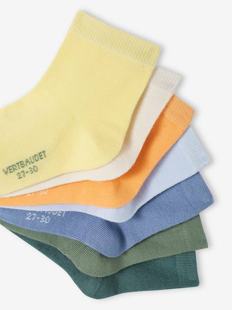 Pack of 7 Pairs of Plain Coloured Socks for Boys sky blue 