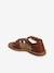 Hook-and-Loop Leather Sandals for Children, Designed for Autonomy brown 