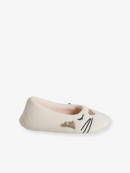 Ballet Pump Slippers with Velour Interior for Children ecru 