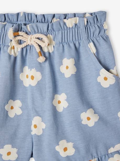 Shorts with Ruffles for Girls blue+ecru+navy blue 