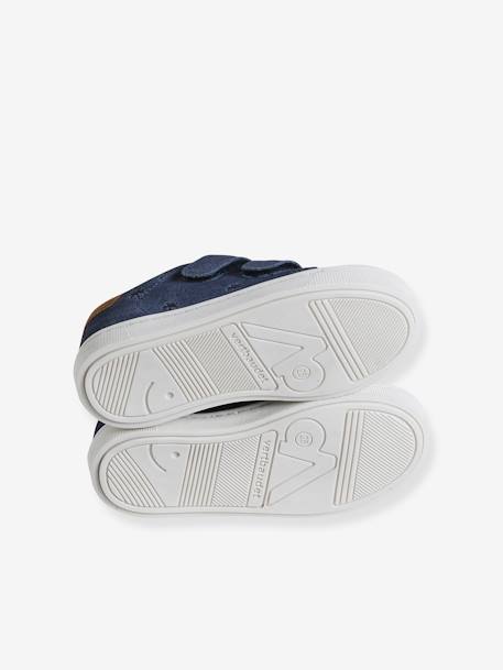 Hook-and-Loop Leather Trainers for Children, Designed for Autonomy navy blue 