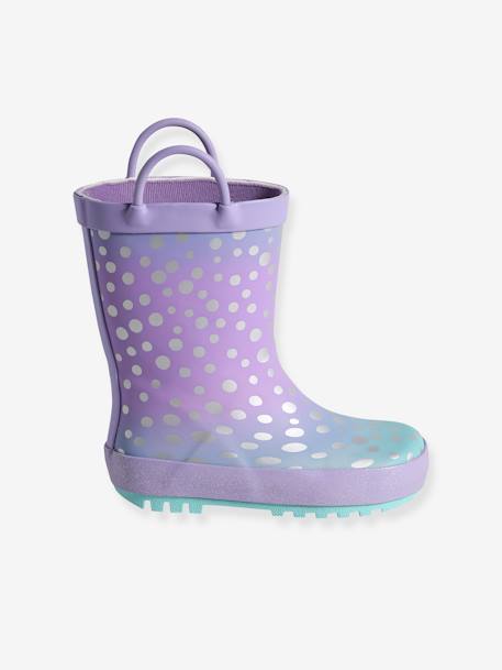 Wellies for Children, Designed for Autonomy printed violet 