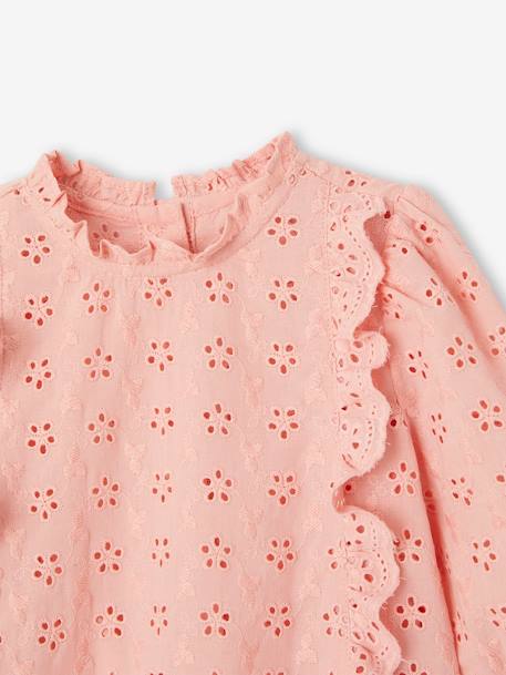 Blouse in Broderie Anglaise for Babies pale pink+white 