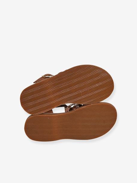 Closed Leather Sandals for Children, Designed for Autonomy ochre 