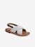 Open Sandals with Crossover Straps for Children ecru 