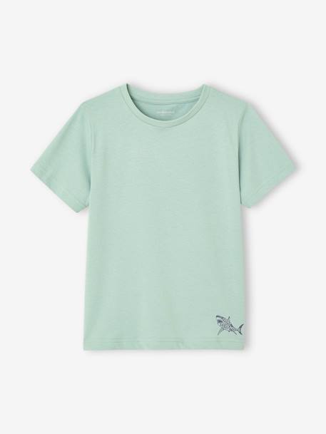 Pack of 3 Assorted T-Shirts for Boys aqua green+azure+cappuccino+green+marl white 