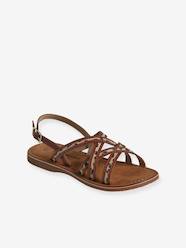 Shoes-Girls Footwear-Junior Leather Sandals with Crossover Straps