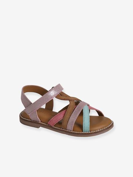 Hook-&-Loop Leather Sandals for Children multicoloured 