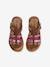 Leather Sandals with Straps, for Girls Bright Yellow+set brown 