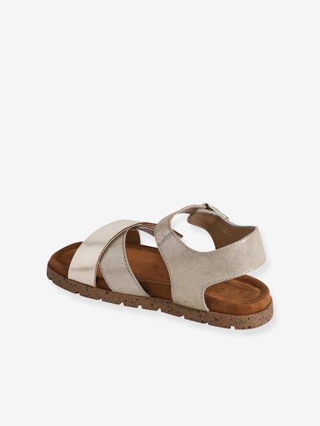 Open Leather Sandals for Children gold 