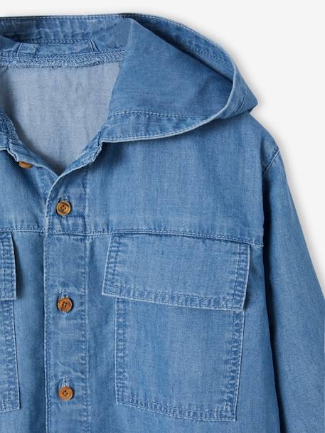 Hooded Shirt in Lightweight Denim for Boys double stone 