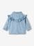 Denim Jacket with Ruffles for Babies bleached denim 