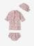 UV Protection Swimwear Combo: T-Shirt + Briefs + Bucket Hat for Baby Girls rose 