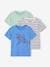 Pack of 3 Assorted T-Shirts for Boys aqua green+azure+cappuccino+green+marl white 