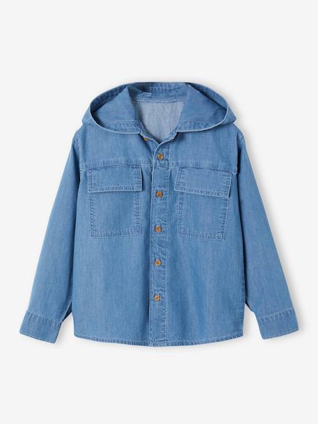 Hooded Shirt in Lightweight Denim for Boys double stone 