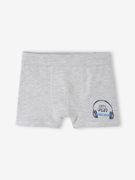 Pack of 7 'Bear' Stretch Boxers in Organic Cotton for Boys royal blue 