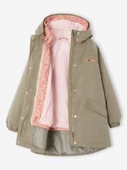 Girls-3-in-1 Hooded Parks & Floral Removable Windcheater for Girls