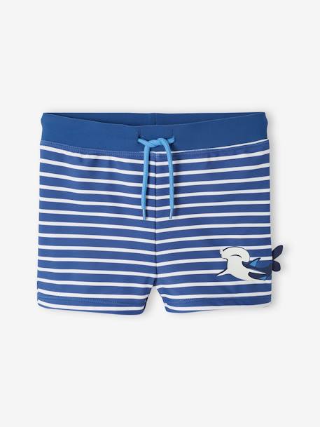 Swim Shorts with Shark for Boys striped blue 