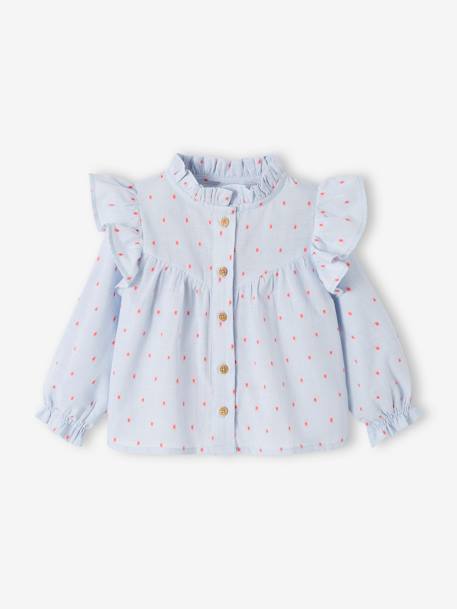 Ruffled Blouse for Babies sky blue 