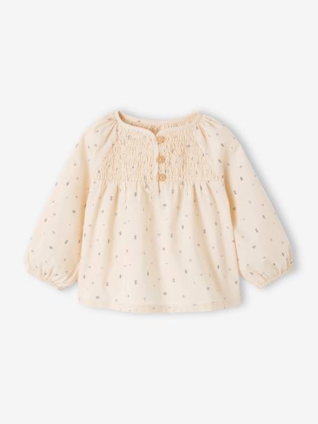 Smocked Blouse for Babies ecru 