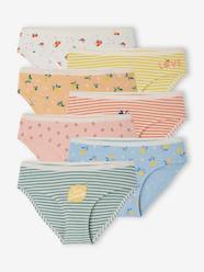 Girls-Underwear-Pack of 7 Briefs in Organic Cotton, Summer Fruits, for Girls