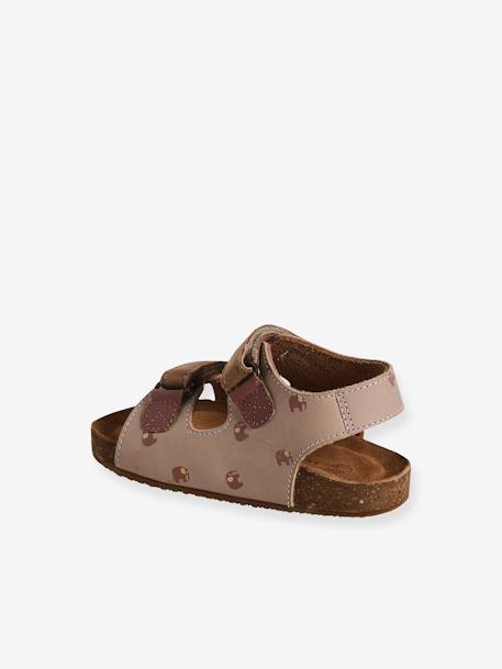 Leather Sandals with Touch-Fasteners, for Baby Boys printed beige+red 