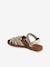 Leather Sandals with Hook-&-Loop Straps for Children ecru 