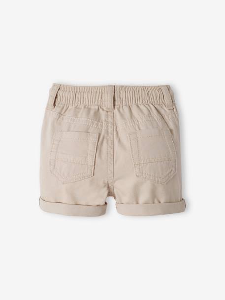 Twill Shorts with Elasticated Waistband, for Baby Boys beige+Brown+Grey Anthracite 