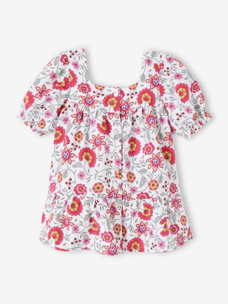 Floral Dress with Ruffles for Babies ecru 