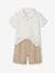 Occasion Wear Combo: Polo Shirt & Shorts for Boys striped white 