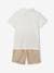 Occasion Wear Combo: Polo Shirt & Shorts for Boys striped white 